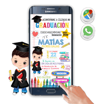 Mi Graduación de Kinder para Niño – Invitación Interactiva para WhatsApp
