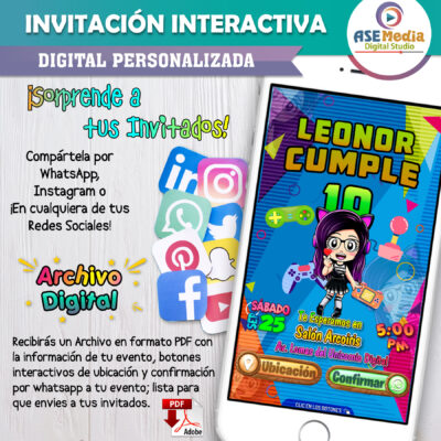 Luigi de Mario Bros – Invitación Interactiva de Cumpleaños para WhatsApp