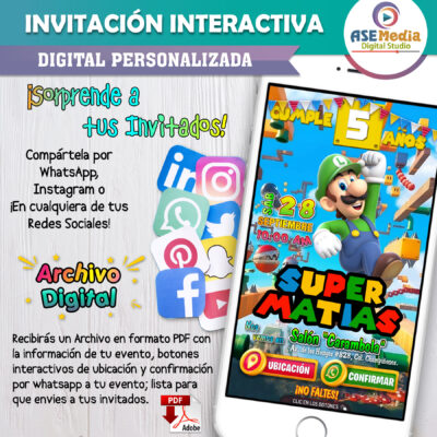 Mario Bros La Pelicula – Invitación Interactiva de Cumpleaños para WhatsApp