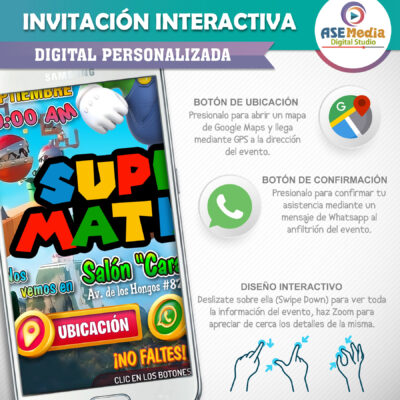 Mario Bros La Pelicula – Invitación Interactiva de Cumpleaños para WhatsApp