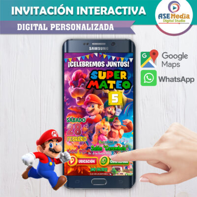 Mario Bros La Pelicula – Invitación Interactiva de Cumpleaños para WhatsApp