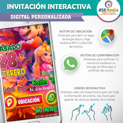 Mario Bros La Pelicula – Invitación Interactiva de Cumpleaños para WhatsApp