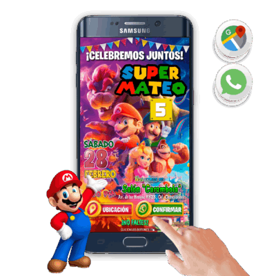 Mario Bros La Pelicula – Invitación Interactiva de Cumpleaños para WhatsApp