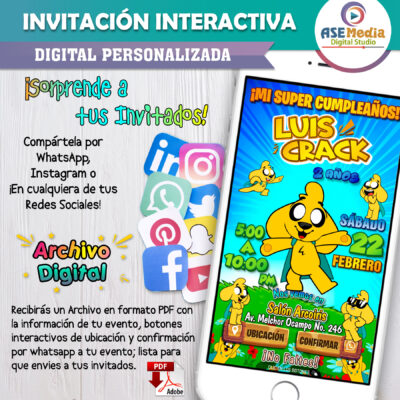 Mikecrack- Invitación Digital de Cumpleaños