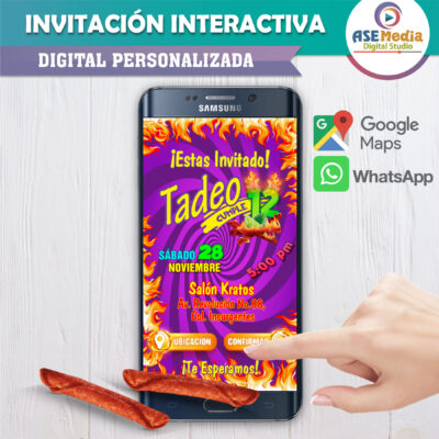 Red Ranger, Power Rangers – Invitación Interactiva de Cumpleaños para WhatsApp