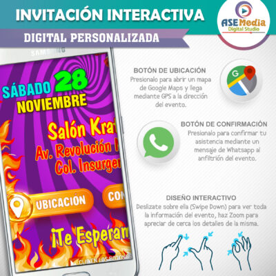 Red Ranger, Power Rangers – Invitación Interactiva de Cumpleaños para WhatsApp