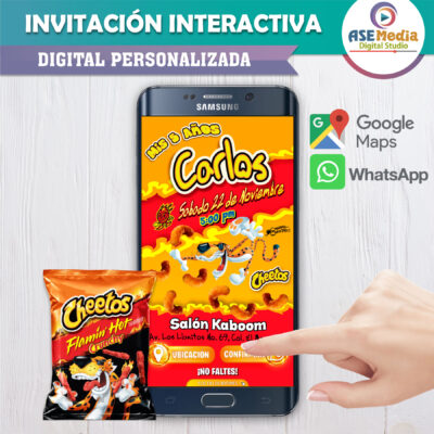 Takis Fuego – Invitación Interactiva de Cumpleaños para WhatsApp