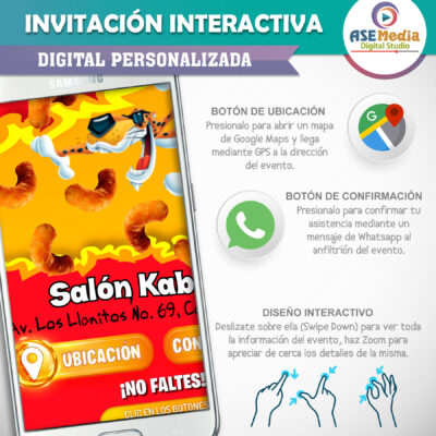 Takis Fuego – Invitación Interactiva de Cumpleaños para WhatsApp