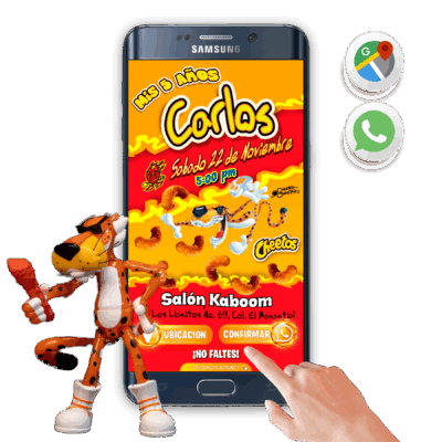Cheetos Flamin Hot – Invitación Interactiva de Cumpleaños para WhatsApp