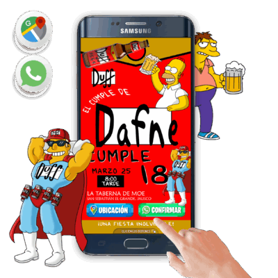 Cerveza Duff, Los Simpsons – Invitación Interactiva de Cumpleaños para WhatsApp