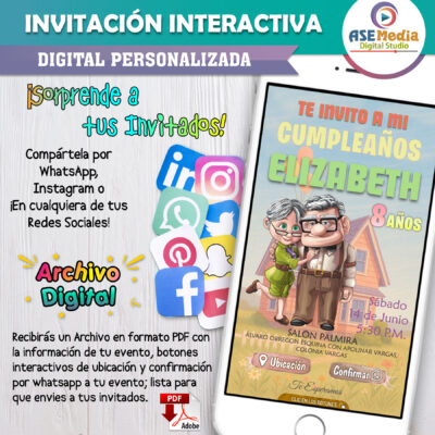 Carl y Ellie, Una Aventura de Altura UP – Invitación Interactiva de Cumpleaños para WhatsApp