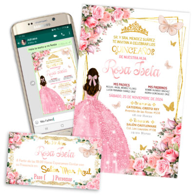 Mis XV Años, Amarillo Pastel Invitación Digital