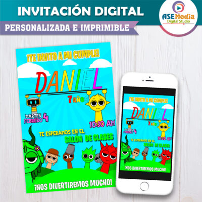 Sprunki – Invitación Digital de Cumpleaños