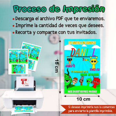 Sprunki – Invitación Digital de Cumpleaños