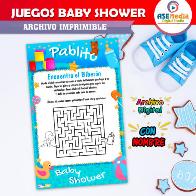 Juegos Baby Shower Osito con Globos Imprimible
