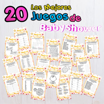 Juegos Baby Shower Rosa Dorado Imprimible