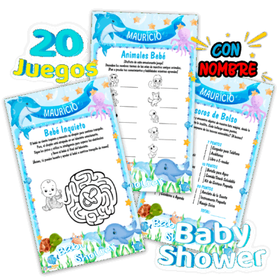 Juegos Baby Shower Mundo Marino Imprimible