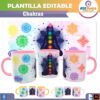Chakras Buena Vibra Plantilla Editable para Sublimación de Taza