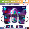 Stitch y Luna Plantilla Editable para Sublimación de Taza
