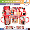 Windy Girk Plantilla Editable para Sublimación de Taza