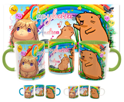 Capybara Plantilla Editable para Sublimación de Taza