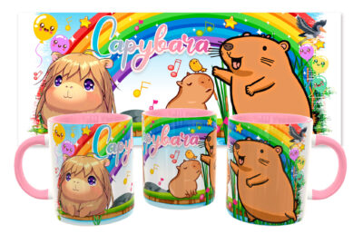 Capybara Plantilla Editable para Sublimación de Taza