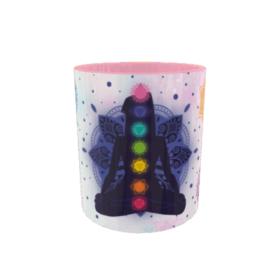 Chakras Buena Vibra Plantilla Editable para Sublimación de Taza