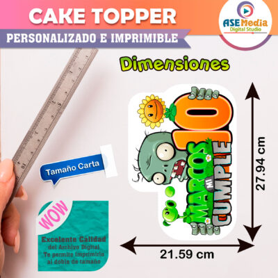 CKTPDIGPMINET02 Cake Topper Letrero Imprimible para Pastel