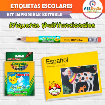 Lara Campos, Rana Rhenné Etiquetas Escolares Editables