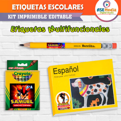 Capybara Etiquetas Escolares Editables