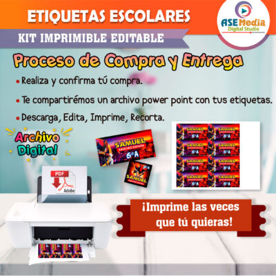 Capybara Etiquetas Escolares Editables