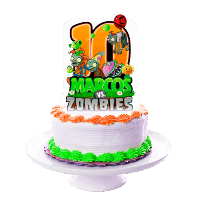 Plantas vs Zombies Cake Topper Letrero Imprimible para Pastel