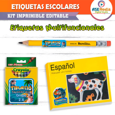 Brainrot, Tralalero Tralala Etiquetas Escolares Editables
