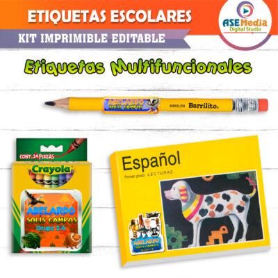 Italian Brainrot, Tralalero Tralala Etiquetas Escolares Editables