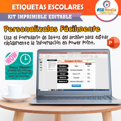 Capybara Kawai Etiquetas Escolares Editables