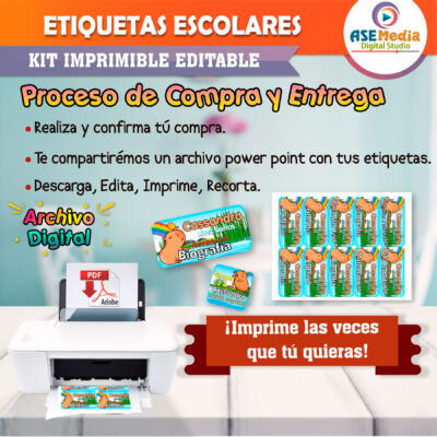 Lilo y Stitch Etiquetas Escolares Editables
