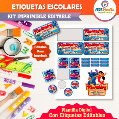 Brainrot, Tralalero Tralala Etiquetas Escolares Editables