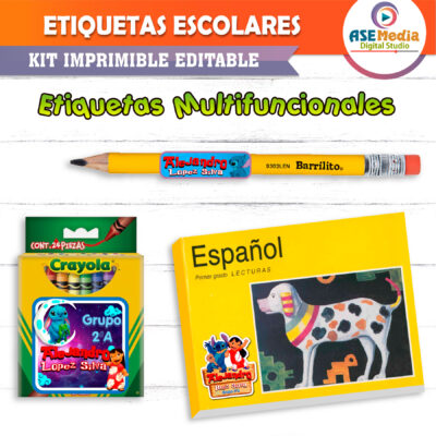 Brainrot, Tralalero Tralala Etiquetas Escolares Editables