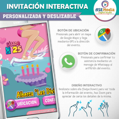 Barbie Albercada – Invitación Interactiva de Cumpleaños para WhatsApp