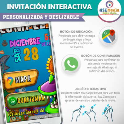 Huntrix, KPOP Demon Hunters – Invitación Interactiva de Cumpleaños para WhatsApp