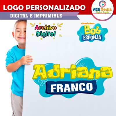 Bob Esponja Logo Personalizado con Nombre