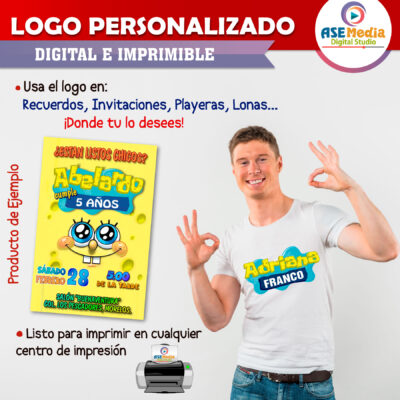Bob Esponja Logo Personalizado con Nombre