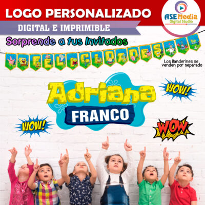 Bob Esponja Logo Personalizado con Nombre