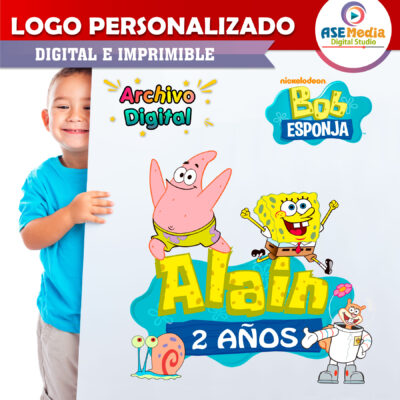 Bob Esponja y Amigos Logo Personalizado con Nombre