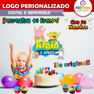 Bob Esponja y Amigos Logo Personalizado con Nombre