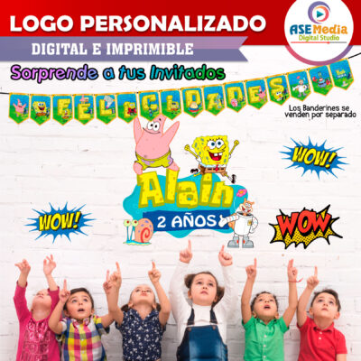 Bob Esponja y Amigos Logo Personalizado con Nombre