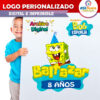 Bob Esponja con Gorrito Logo Personalizado con Nombre