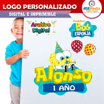 Baby Bob Esponja Logo Personalizado con Nombre