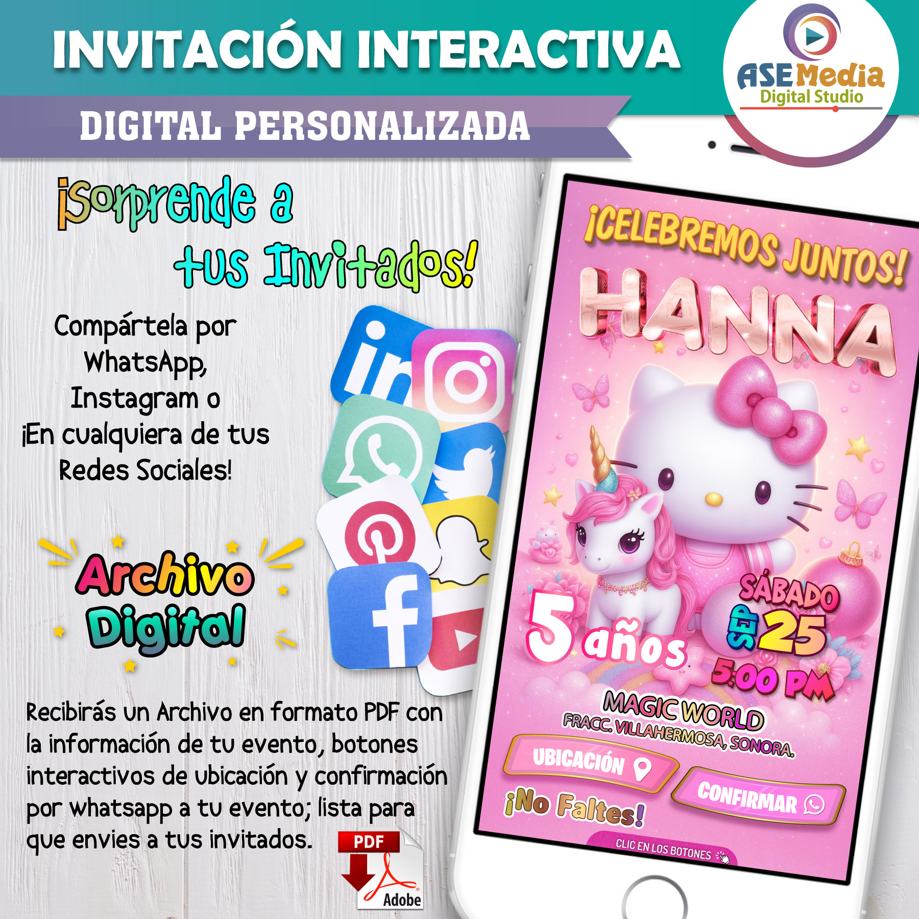 La Princesa Sofia – Invitación Interactiva de Cumpleaños para WhatsApp