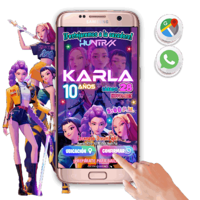 Huntrix, KPOP Demon Hunters – Invitación Web Video Interactiva de Cumpleaños